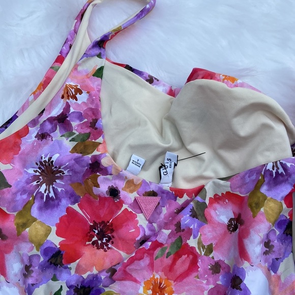 New GUESS Full swimsuit with floral print SZ L - Picture 9 of 10